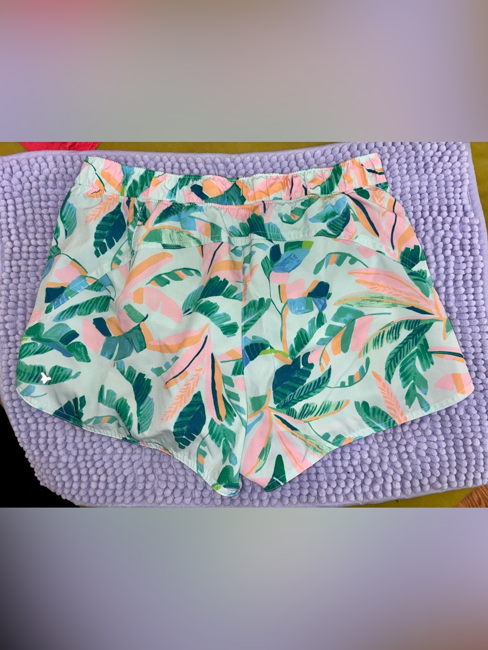Old Navy Mint Tropical Leaf Print Athletic Shorts - Picture 2 of 4